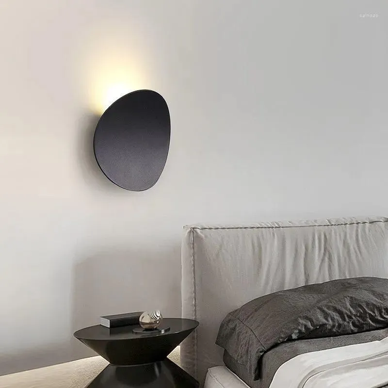 Vägglampa modernt led svart vit enkel rund balkong ingång TV bakgrund sovrum sovrum dekoration