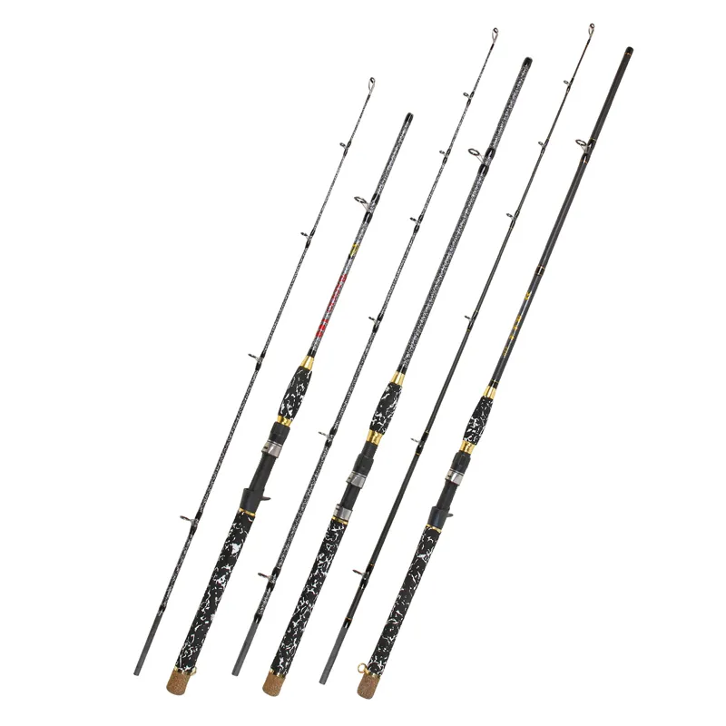 Carbon Thunder Strong Rod Super Hard Tuned Black Fish Rod Road Sub Rod Casting Rods Straight Handle