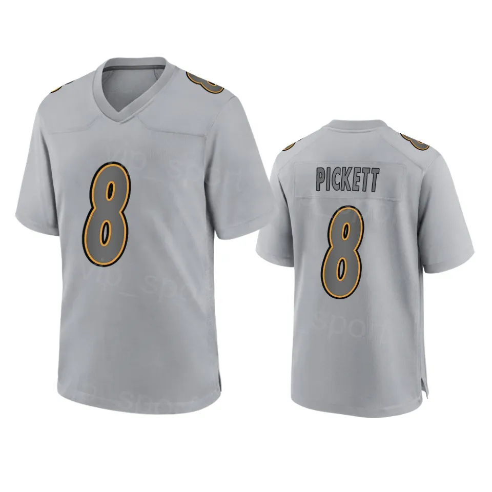 Custom Football 30 Jaylen Warren Jersey 89 Gunner Olszewski 77 Broderick  Jones Kenny Pickett 10 Mitch Trubisky 22 Nee Harris Black White Man Woman 