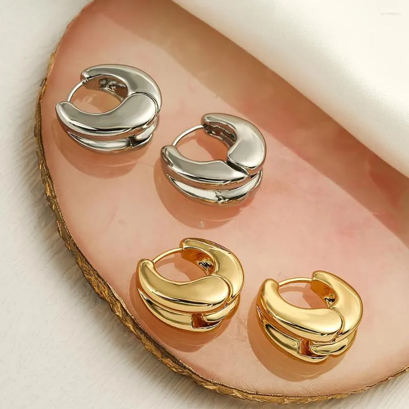 Orecchini a cerchio Acquista 2023 GOURO GOLD/SILVER GIOMETRIC CINETTO PER DONNE DESIGN SEMPLICE Accessori per gioielli da festa femminile