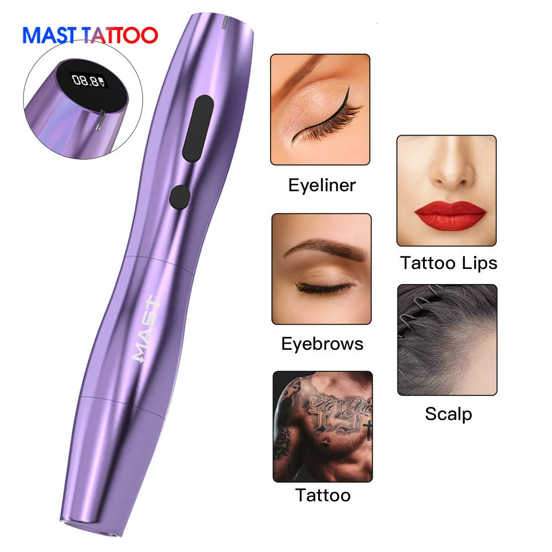 Tattoo Machine Wireless Mast P20 Gun 25mm Stroke Rotary Professional Permanent Makeup Pen 230814