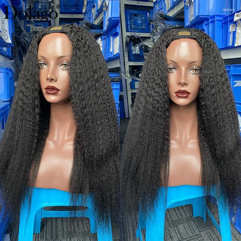 Part Wig Human Hair Kinky Straight upart Wigs soplan para mujer negra Dolago grueso
