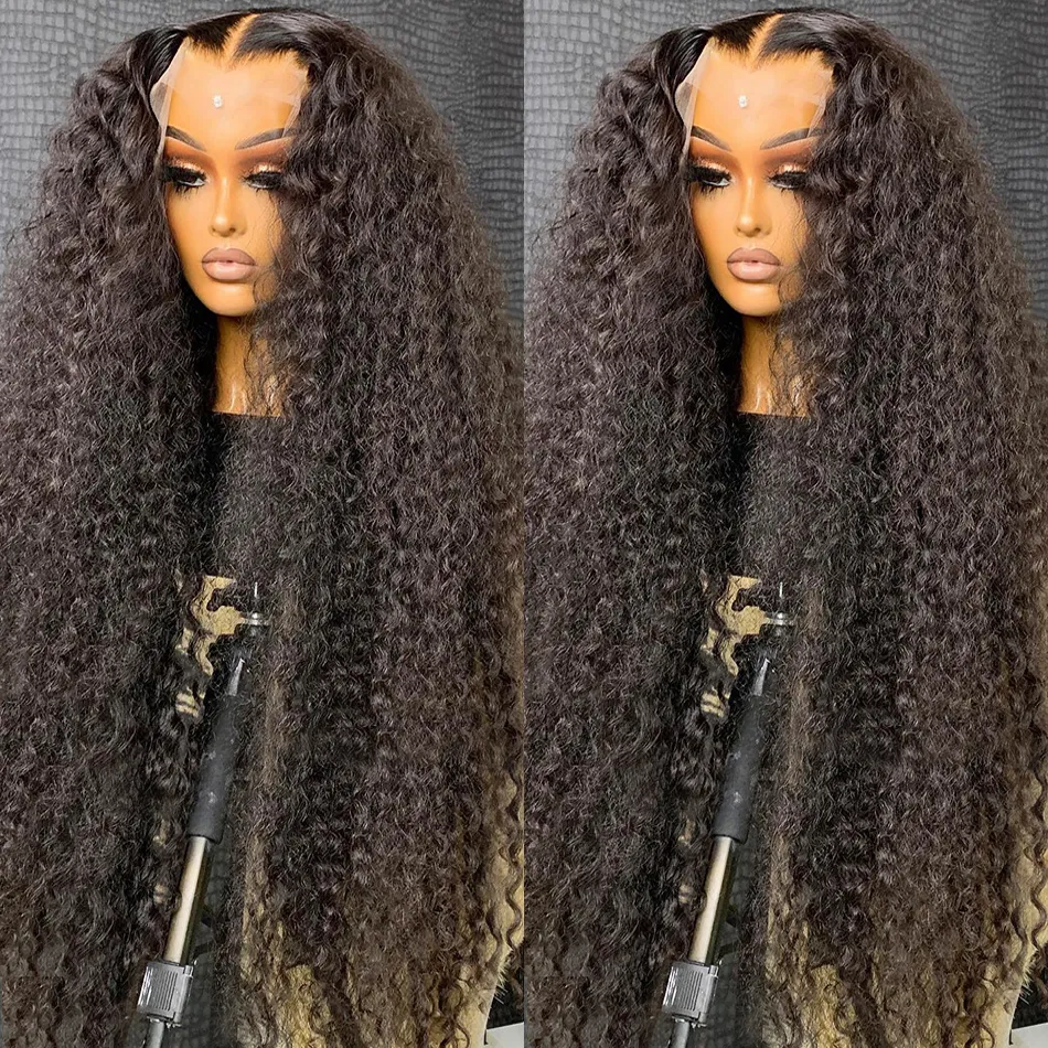 Transparent 13x4 13x6 360 HD Water Wave Lace Front Wigs 220%density Curly Human Hair Wigs Deep Wave Lace Frontal Wigs for Women Pre Plucked