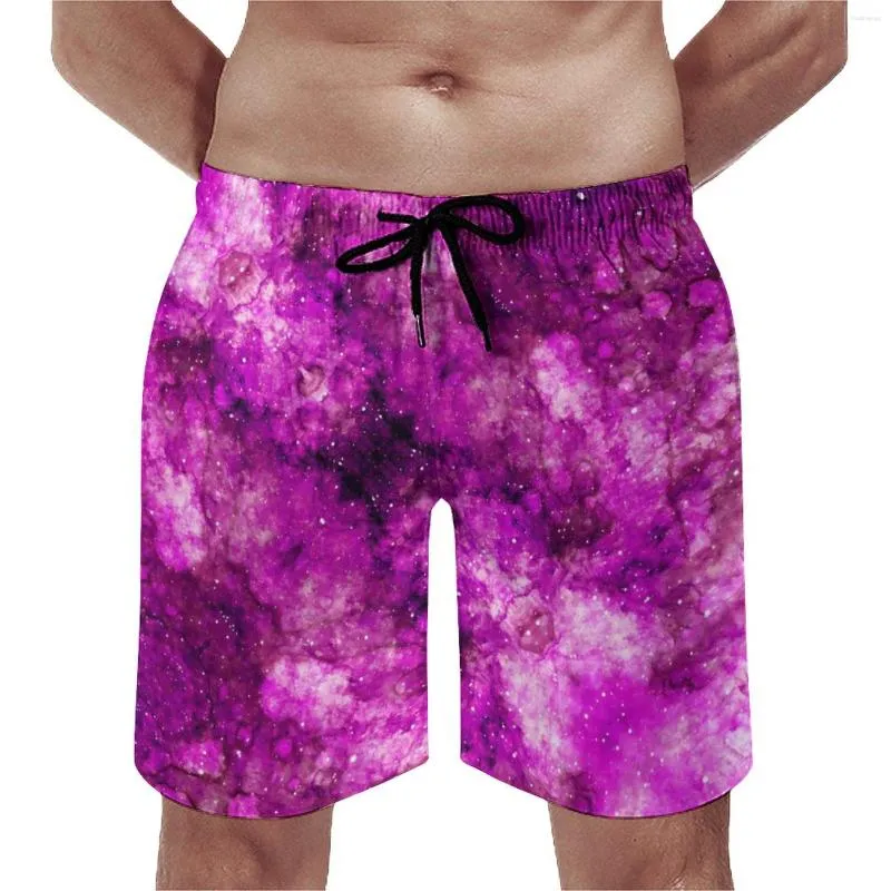 Shorts Shorts Shorts Outer Space Purple Vintage Beach Trunks Abstract Print Men Surfing Surfing Surfing Sump Pantaloni corti