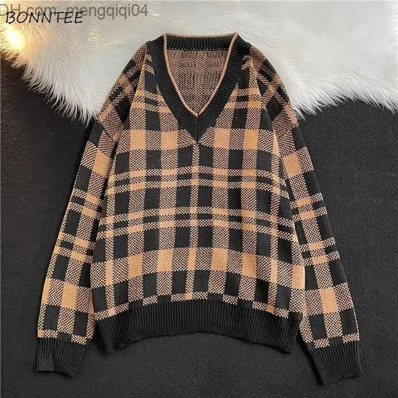 Męski swetry Sweter męski Vintage Vintage Autumn Para Modna Japońska Japońska Zwykle INS Tkanina szczotkowana w stylu Casual Casual Casual wisiorek Z230814