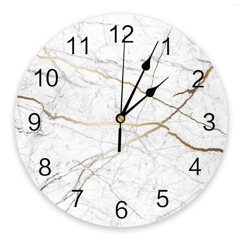 Wandklokken marmeren patroon klok woonkamer woning decor grote ronde stomme kwarts tafel slaapkamer decoratie horloge