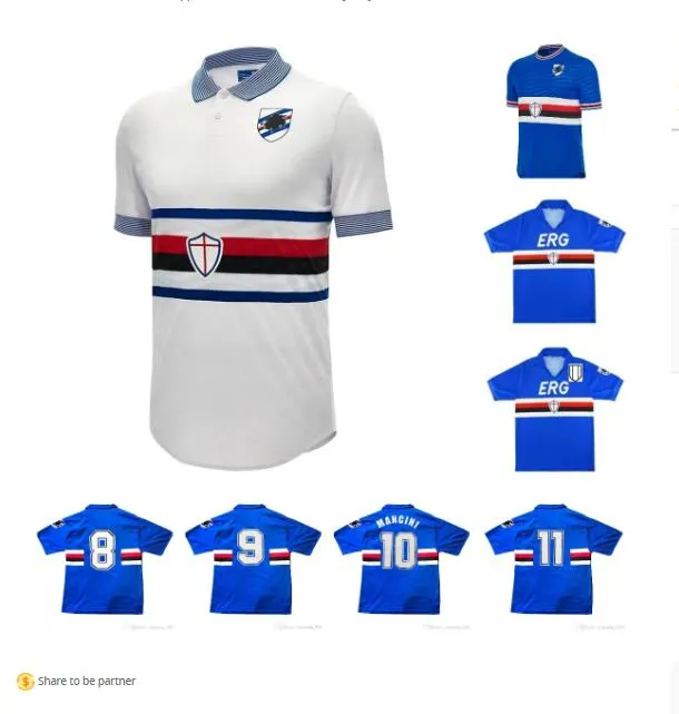 23 24 UC Sampdoria Soccer Jersey Linetty Maroni Quagliarella Damsgaard Jankto TorRegrosa Yoshida 90 91 92 Gabbiadini Thorsby Augello Vialli Football Shirt FGDF