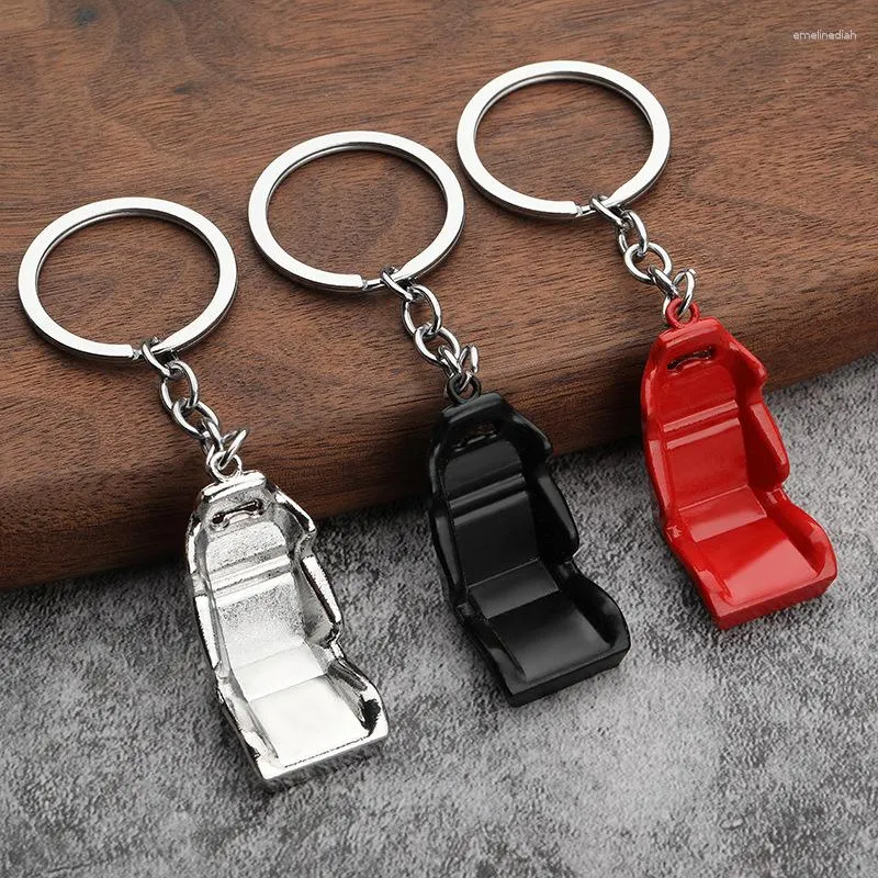 Keychains Creative Mini Auto Seat Shape Keychain Funny Metal Driving Stol Pendant Keyrings For Women Men Racing Key Holder Gifts