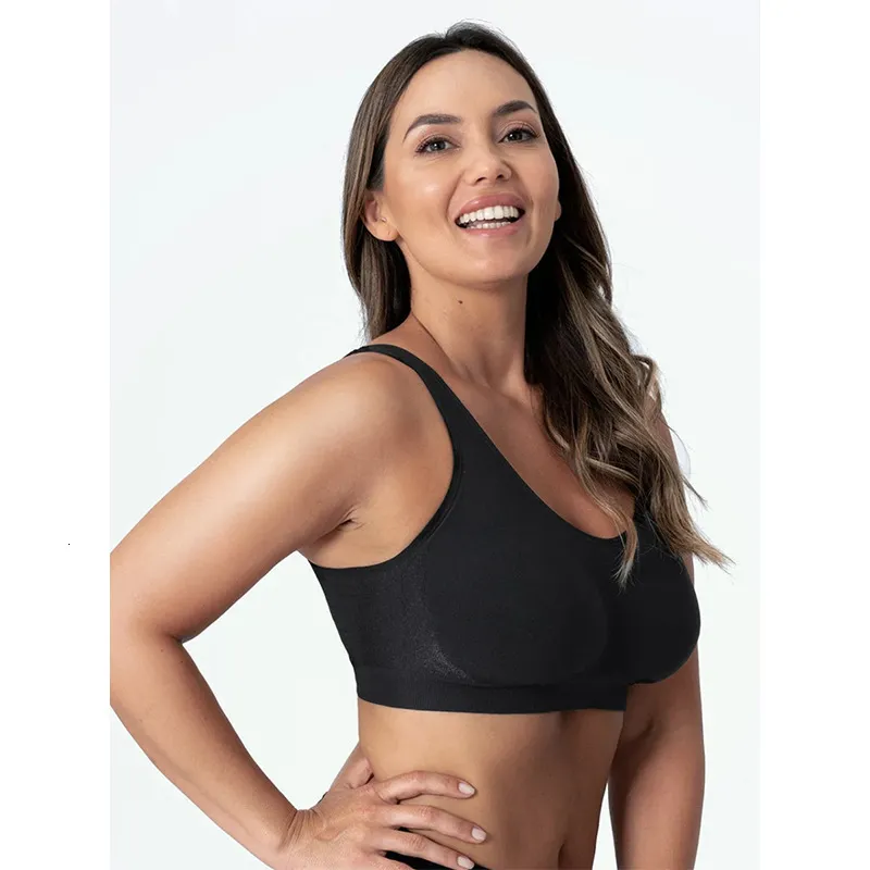 Bras Women Daily Comfort Wireless Shaper sujetador sexy decoración de seda brillante lencería