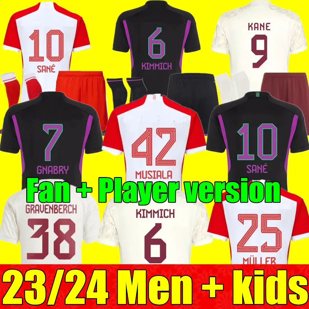 Mane 23 24 Bayern Munich Soccer Jersey Joao Cancelo de Ligt Sane 2023 2024 Football Shirt Musiala Gnabry Goretzka Muller Men Kids Kits Kimmich Compans