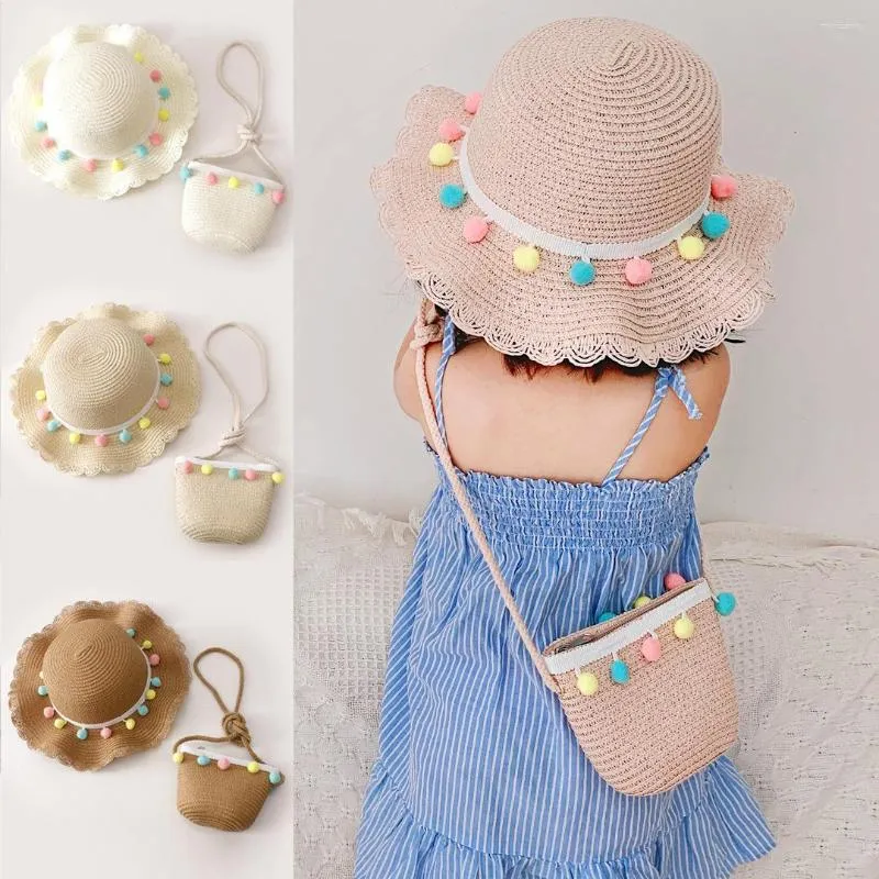 Beretti 2023 Summer Fashion Children Crema solare Cappello Sun Hat Girl Girls Straw Pargone per ragazza bella Accessori per bambini traspiranti