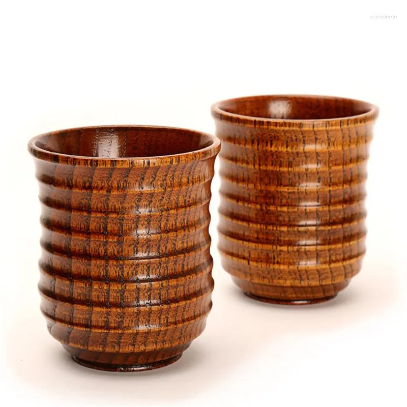 Cups Saucers 50Pcs/Lot Chinese Style Handmade Natural Wooden Tea Creative Drinkware Kitchen Gadgets Accessories Wholesale