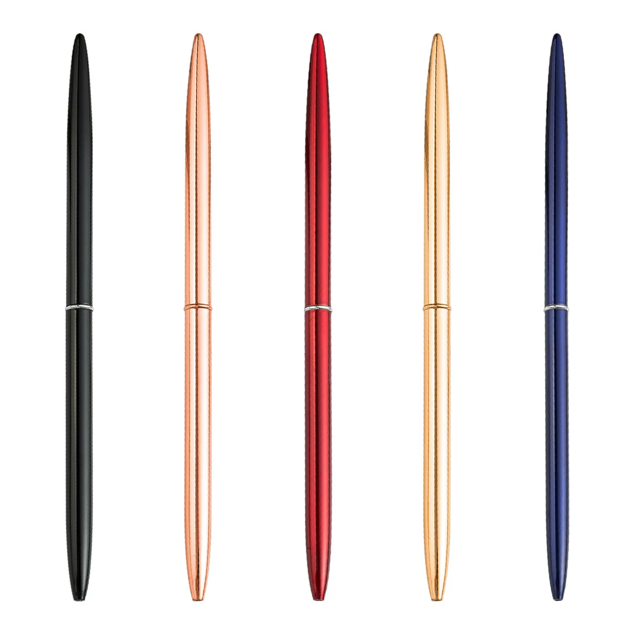 Ballpoint Pens 50pcs Rose Gold Pen Slim Mentallic Roller убирает легкий весл хороший подарок свадебный офис Студенты учителя 230814