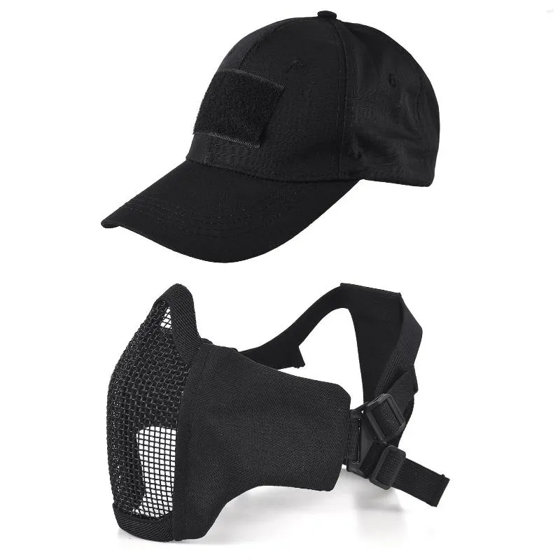 Bandanas Tactical Face Mask Hat Set Foldbar Mesh Outdoor Hunting Protective With Baseball Cap