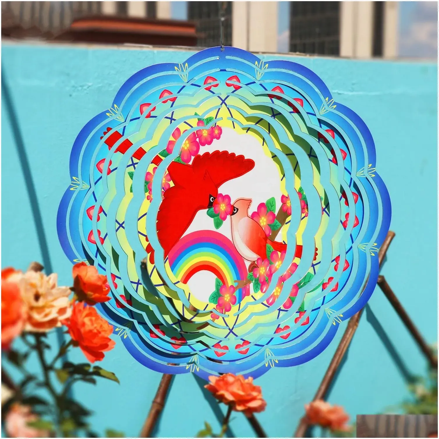 sublimation blank wind spinner 10 inch aluminum spinners outdoor hanging garden decoration metal blanks for diy both sides printable