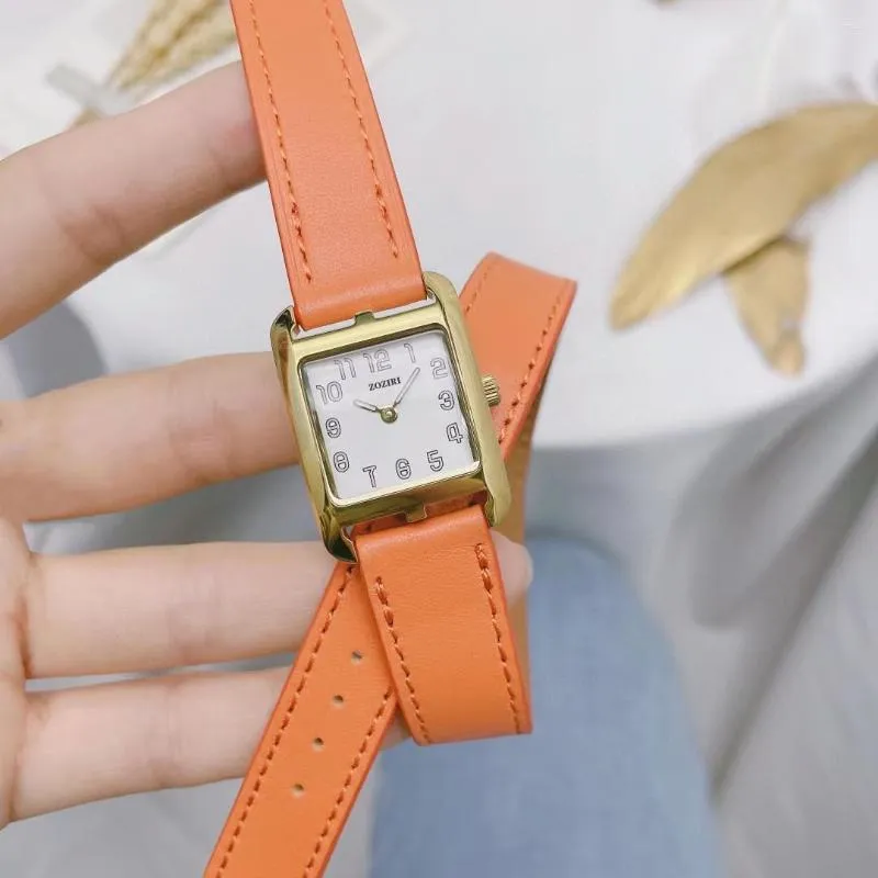 Wristwatches 23mm Ladies Quartz Watch Cape Cod Digital Number Clock Women Two Row Real Leather Wristwatch Quality