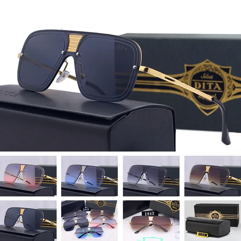 DITA Sunglasses Мужчины женщины поляризованные солнцезащитные очки дизайн бренда классический 2023 Новый металлический рамный рамный рамный вариант P18 Dita 1842