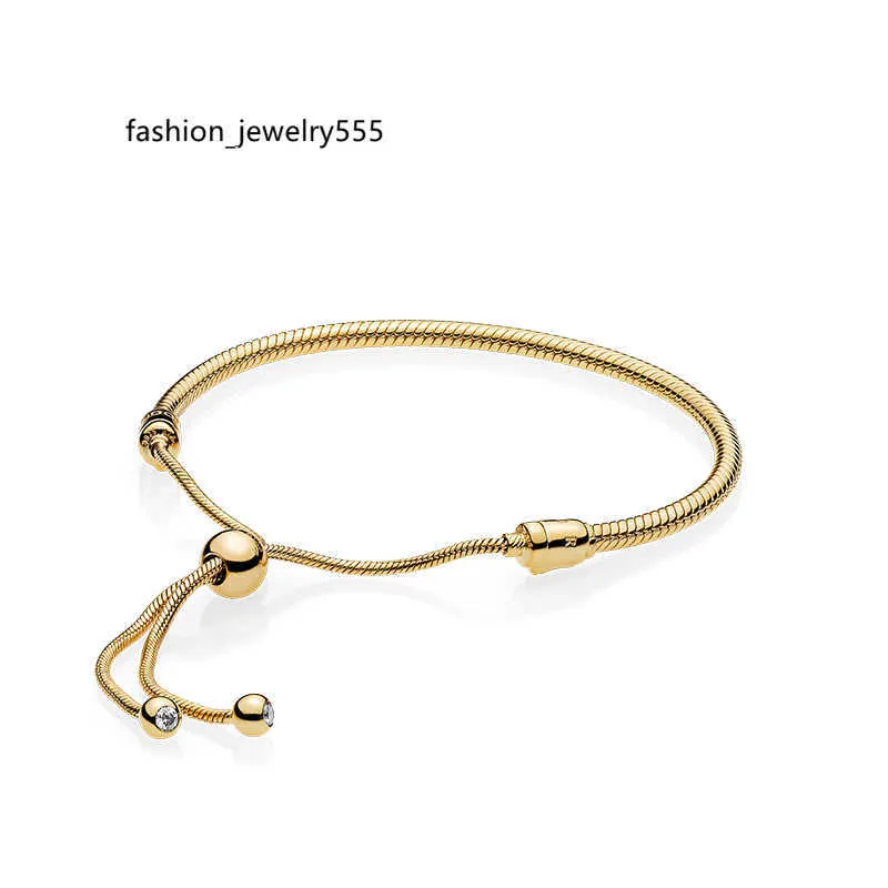 Charm Bracelets 18K Yellow Gold plated Bracelets Hand rope for Pandora 925 Sterling Silver Bracelet for Women With Original Gift Box Free shipping