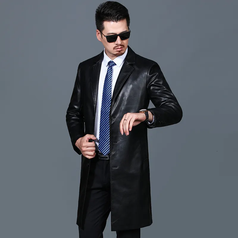 Heren Jackets Sheepskin Lederen Jacket Men Echte jas Top Kleding Mode Casual Trench Coats Male XHL337 230814