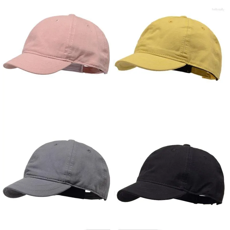 Tappi a sfera corta brim colore solido ombra regolabile uomo cappellino berretto da baseball primavera versione coreana protezione solare donne snapback papà cappello