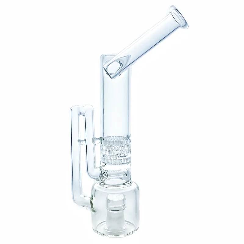 Glass hookah pipe with 4-layer honeycomb perc recycling atomizer, creating smooth and rich steam GB-302