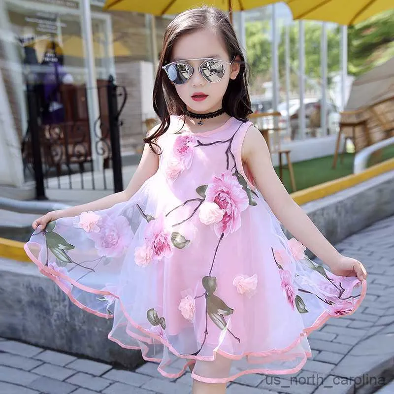 Abiti da ragazza Summer Girls Flower Dress Kids Kids Beach Dresses Beach Kids Dresses Adolescente Floral Teenager Girls Anno R230815