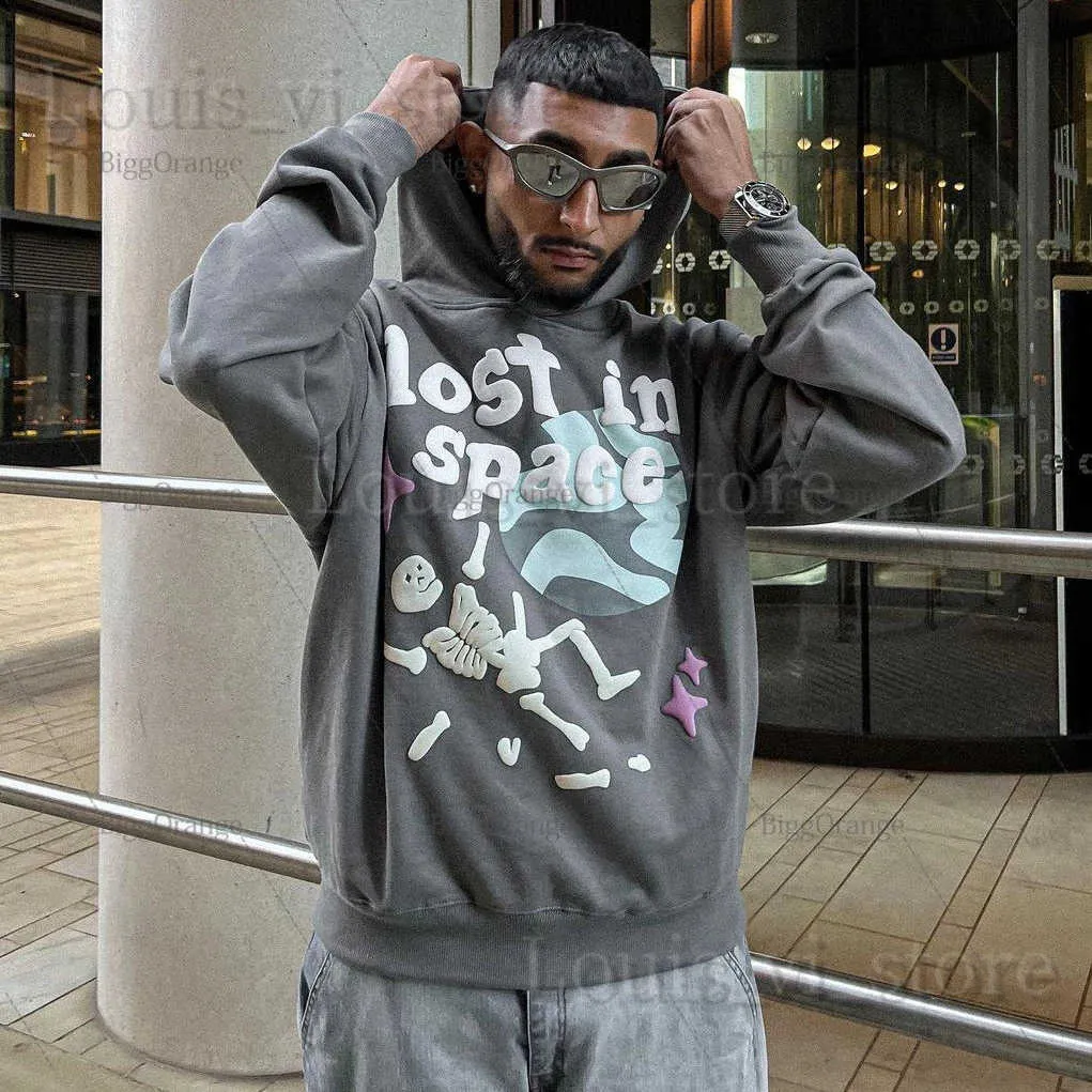 Harajuku Skull Foaming 3D Print Graffiti Hoodie Womens Oversized