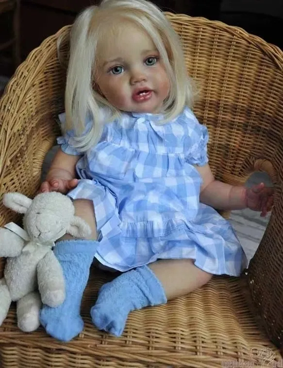 Puppen npk 24 Zoll riesiges Baby Kleinkind Reborn Lottie Prinzessin Girl Realistische Puppe Unvollendete Teile enthalten Stoffkörper und Augen 230814