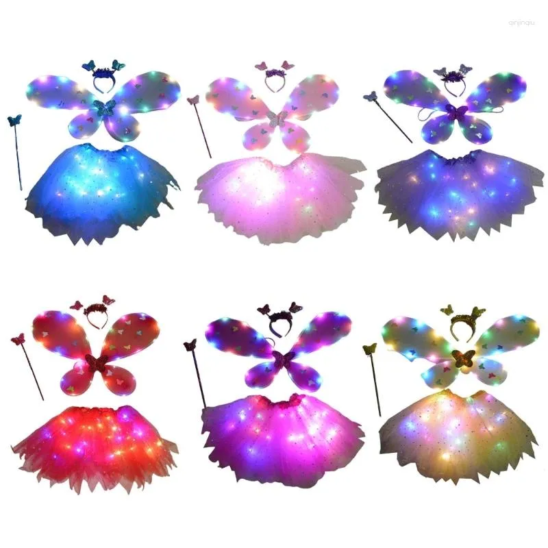 Clothing Sets Girls Birthday Party Glow Skirt Costume LED Light Up Outfit