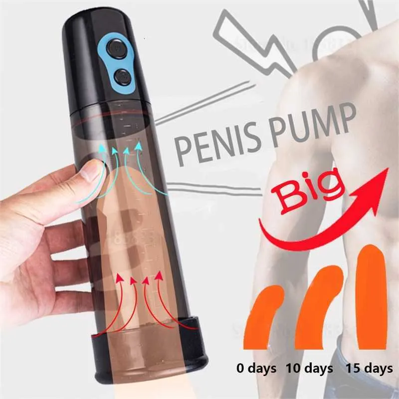 섹스 장난감 마사지 페니스 진공 펌프 수탉 강화 발기 전기 페니스 펌프 남성용 성인 상품