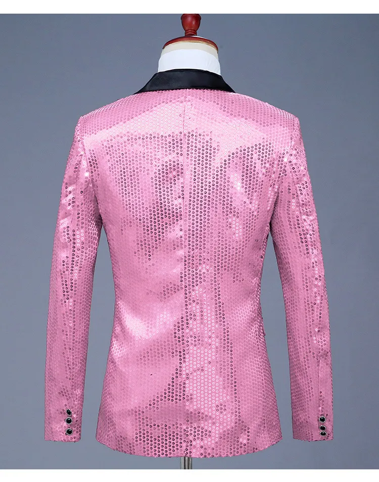 Mens pink top sequin blazer