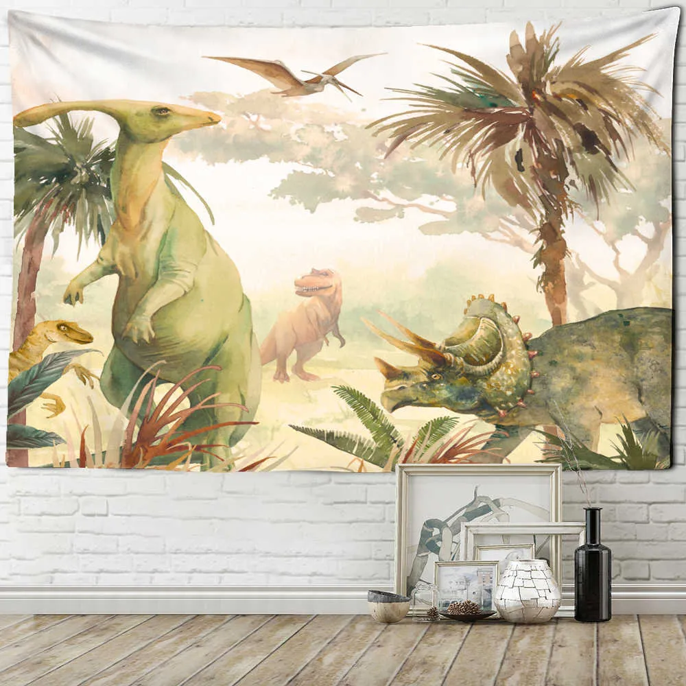 Gobeliny starożytne czasy retro dinozaur gobelin wiszący chłopcze pokój dekoracje tła tło