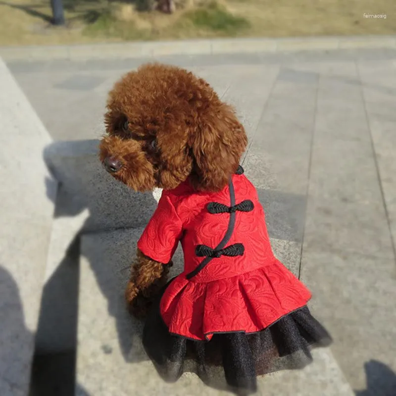 Dog Apparel Small Dogs Clothes Winter Dresses Chinese Style Princess Yorkie Costumes For Pets Cats Coat Chihuahua Hundebekleidung Hondenjas