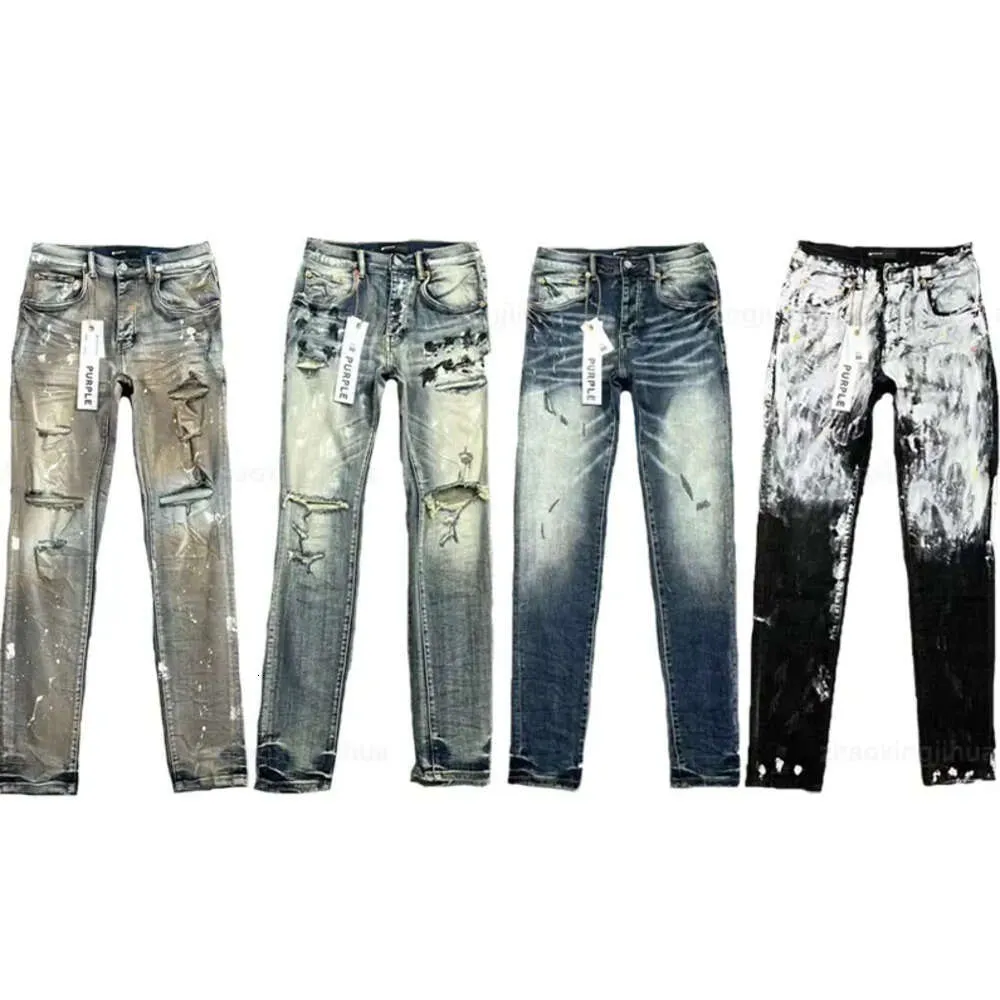 Ksubi jeans paarse jeans heren broek pantalones heren jeans scheurt jeans recht gewone jeans denim tranen gewassen oud374