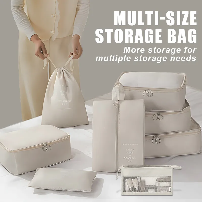 1Pc Travel Storage Waterproof Drawstring Bag Storage, Reusable Saving Space  Plastic Drawstring bag