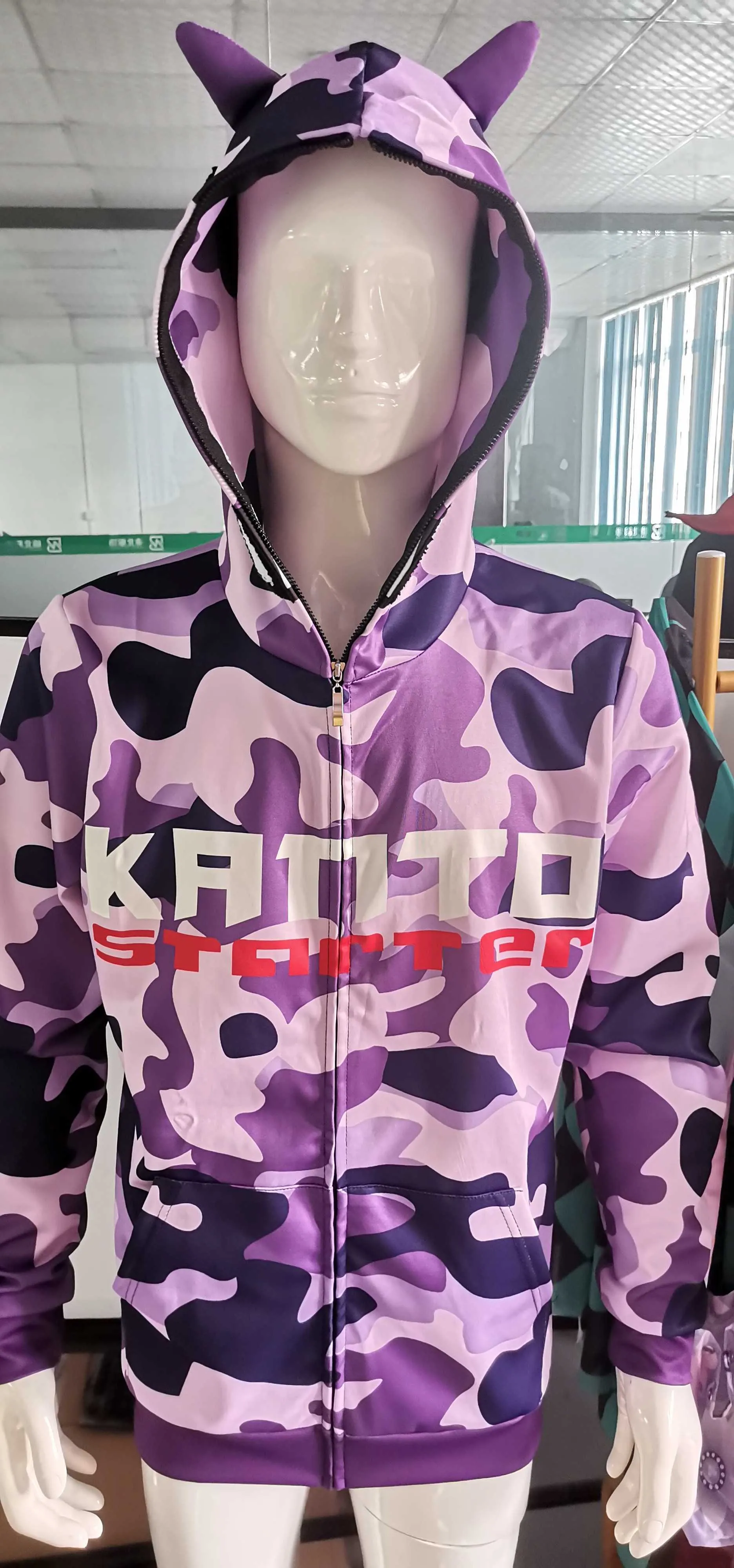 DHgate.com:Monster Face Graphic Zip-Up Hoodie - Mens
