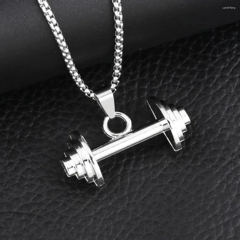 Catene personalizzate Hip Hop All-in-One Collana per uomini Fitness Dumbbell Pendant Women's Party Orecchini Charm Charm Wholesale Wholesale all'ingrosso