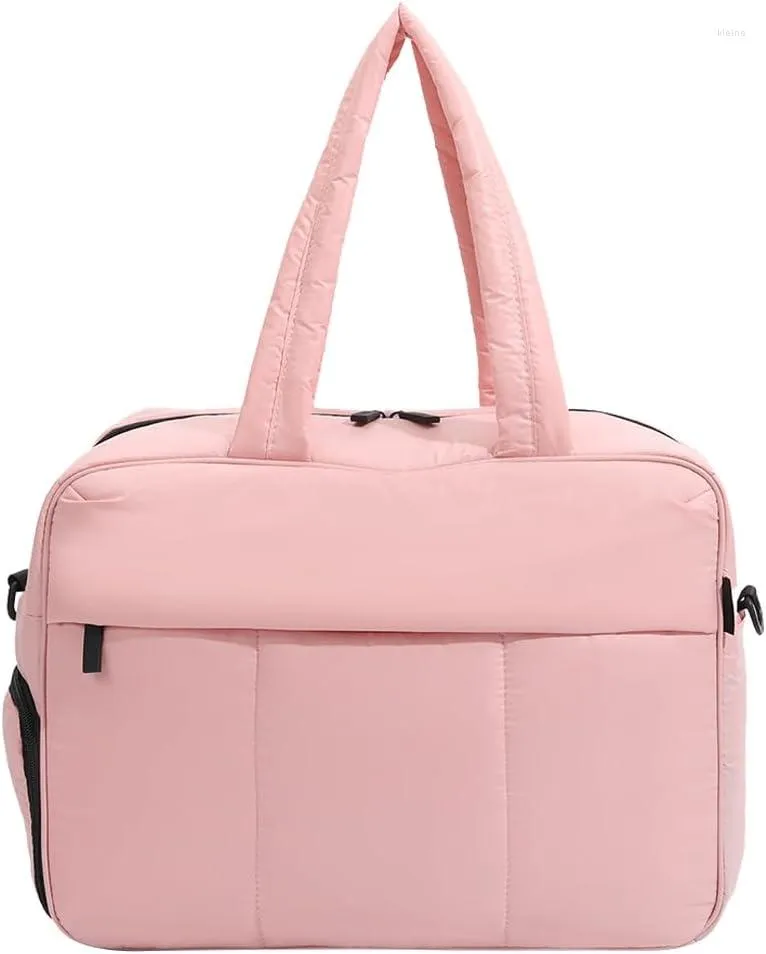 Duffel Bags Saco de viagem para mulheres acolchoadas de nylon weekender ginásio de ginástica com compartimento de sapatos durante a noite