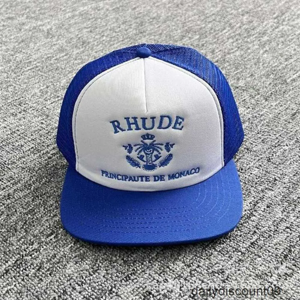 RHUDE BALL CAPS 브랜드 미국 트럭 모자 남성 여성 같은 스타일의 평면 챙 야구 모자 겨울 P66