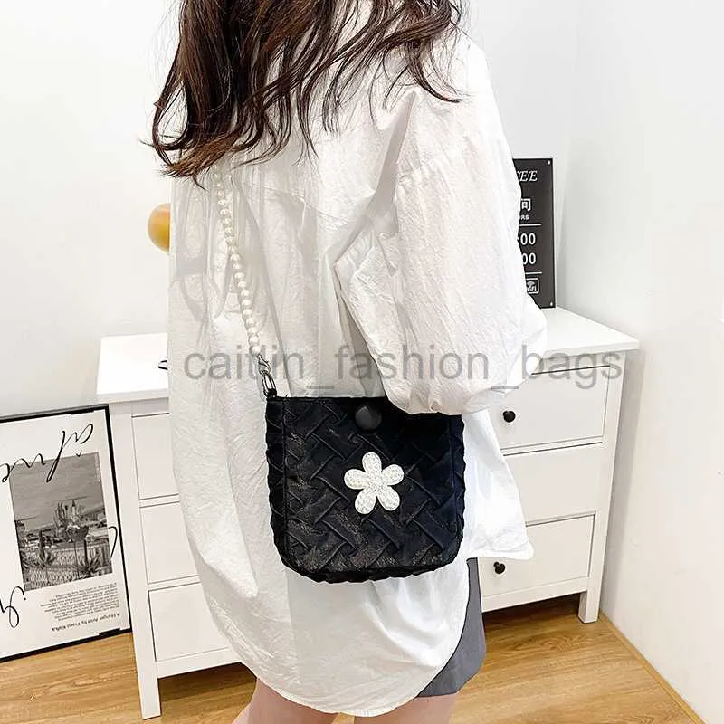 Shoulder Bags 3D Flower Crossbody Bag Cloth Bag Fairy Simple Style Pearl Chain Small Bag Girl Summer Small Bag High Sense Caitlin fashion bags From 6 58 DHgate