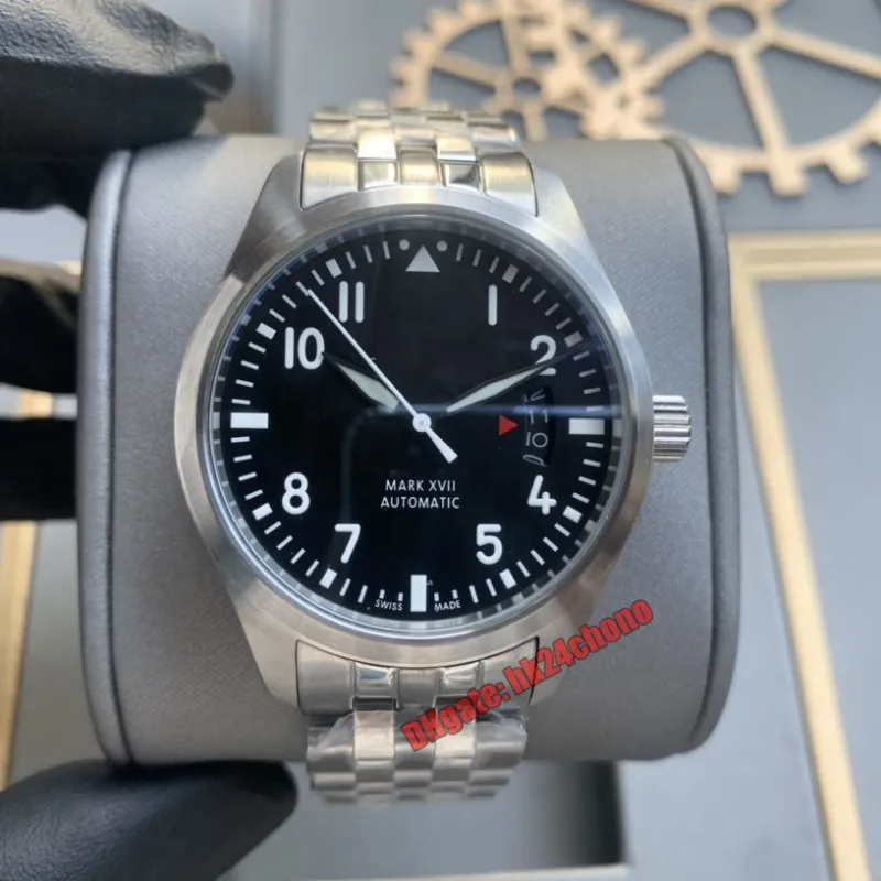 5 Styles Lüks Saatler 326504 Mark XVII 40mm Paslanmaz Çelik Otomatik Mekanik Erkekler Siyah kadran Paslanmaz Çelik Bilezik Bents Hollwatches