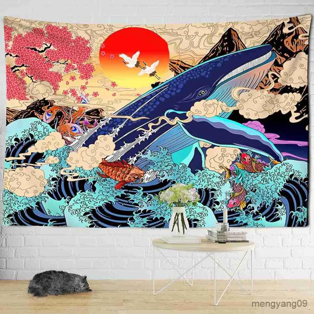 Tapestries Whale Illustration Tapestry Wall Hanging Colorful Aesthetics  Room Dormitory Background Decor R230815 De 16 € | DHgate, image size:1000x1000