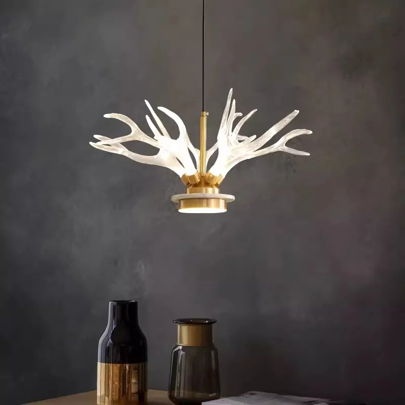 Modern mermer kolye lambaları Amerikan lüks asılı kolye ışıkları fikstür Fransız sanat dekoru restoran oturma odası yatak odası parlak lamparas luminarias