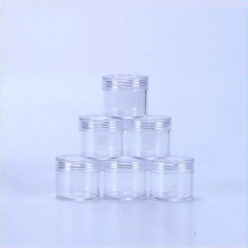 Cosmetic Empty Jar 20ML/20Gram Transparent Small Round Bottle Clear Plastic Pot Container For Face Cream Eyeshadow Sample Nail Art Stor Legc