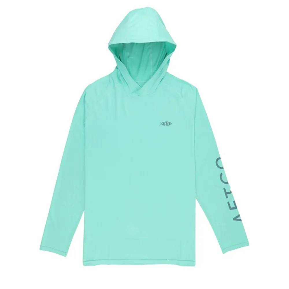 Outdoor T Shirts AFTCO Fishing Hoodie Shirt Men Sun UV Protection