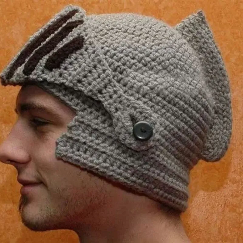 Beanieskull caps wuaumx nyhet romersk hatt vinter beanie hattar för män gladiator mask cap utomhus resor hålla varma 230814