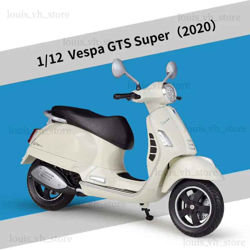 WELLY 1 12 Vespa GTS Super 2020 Motorcycles Simulation Alloy Motorcycle Model Collection Toy Car Kid Gift T230815