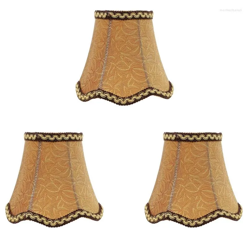 Chandelier Crystal 3X Lamp Shades Fabric Cloth Clip On Light Cover Drum Shade Lampshade Bulb 13Cm