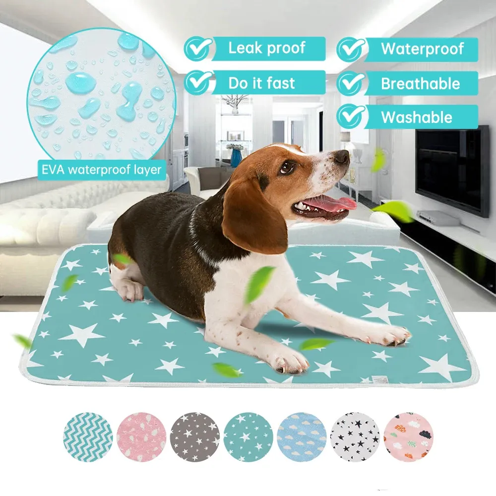 kennels pens Reusable Dog Urine Pad Waterproof Pet Training Mat Absorbent Breathable Diaper Doggy Pee Pads Accessories 230815