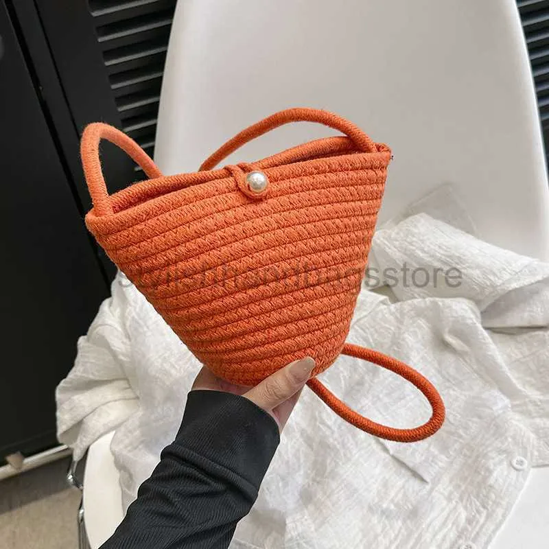 Cross Body Baobao 2023 New Woven Women's Bag Nisch Ins Korean version Bucket Bag Seaside Shoulder Crossbody Bagstylishhandbagsstore